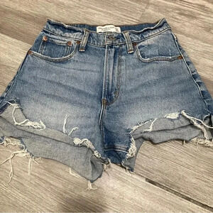 Abercrombie & Fitch Womens The Cutoff High Waist Curve Love Denim Shorts Size 24
